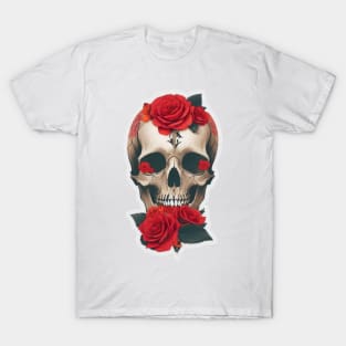 Rose Tattooed Skull T-Shirt